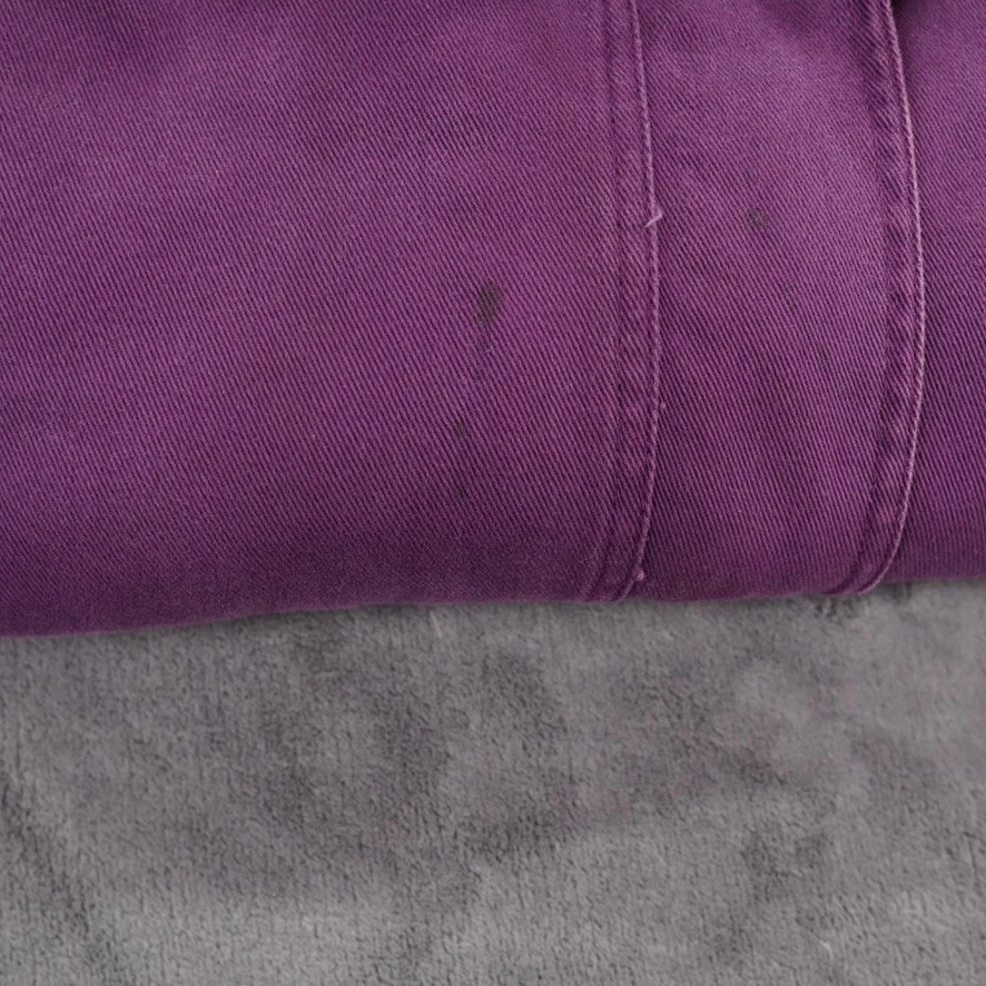 VTG Denim Co Barn Jacket Womens 1X Purple Cotton Chore Coat Corduroy Collar - Image 4 of 4