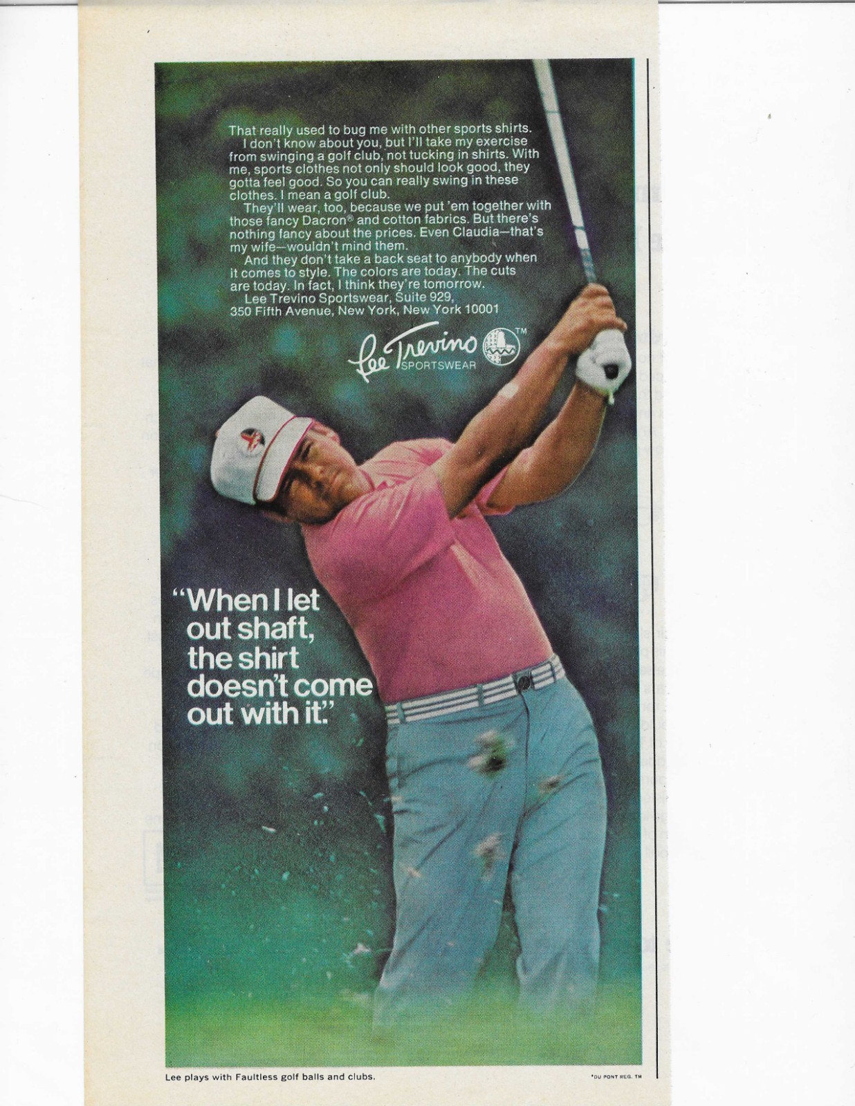 Lee Trevino Sportswear   Original Print Ad