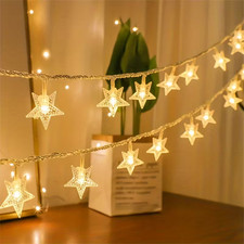 Star-Shaped Fairy Lights - Battery-Powered, Indoor Decor for Halloween Christmas