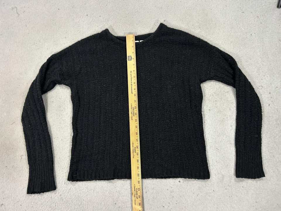 Suéter GAP Mujer Mediano Negro Acanalado Tejido Mezcla Lana Alpaca Silencioso Lujo Suave Foto 4 de 4