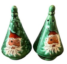 Vintage Lefton Christmas Winking Santa Tree Salt Pepper Shakers DECOR JAPAN