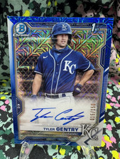 Tyler Gentry - #015/150 - ON-CARD AUTO - BLUE MEGA MOJO - 2021 Bowman Chrome 1st