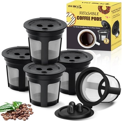5 Pack Ninja Reusable Coffee Pods: Reusable K Cups for Ninja Coffee Maker - R...