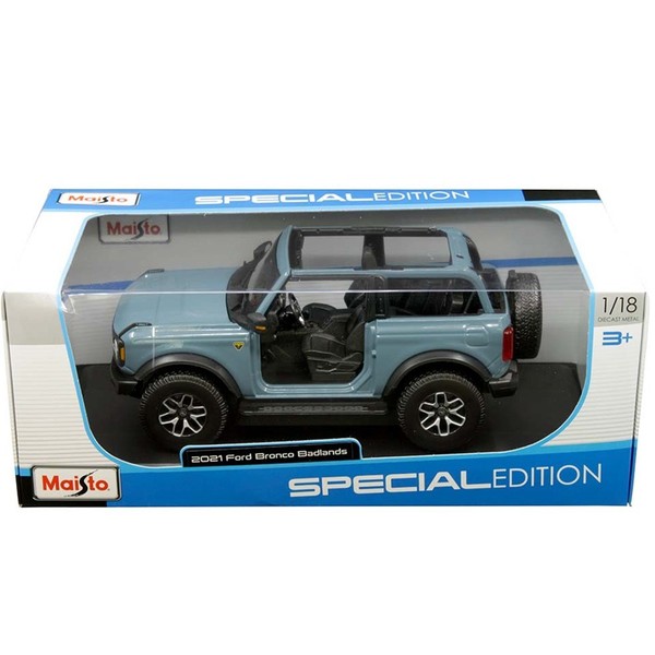 1/18 Ford Bronco Badlands 3-TüRer In Blau Mj 2021 Maisto 31457 Neu Ovp-image