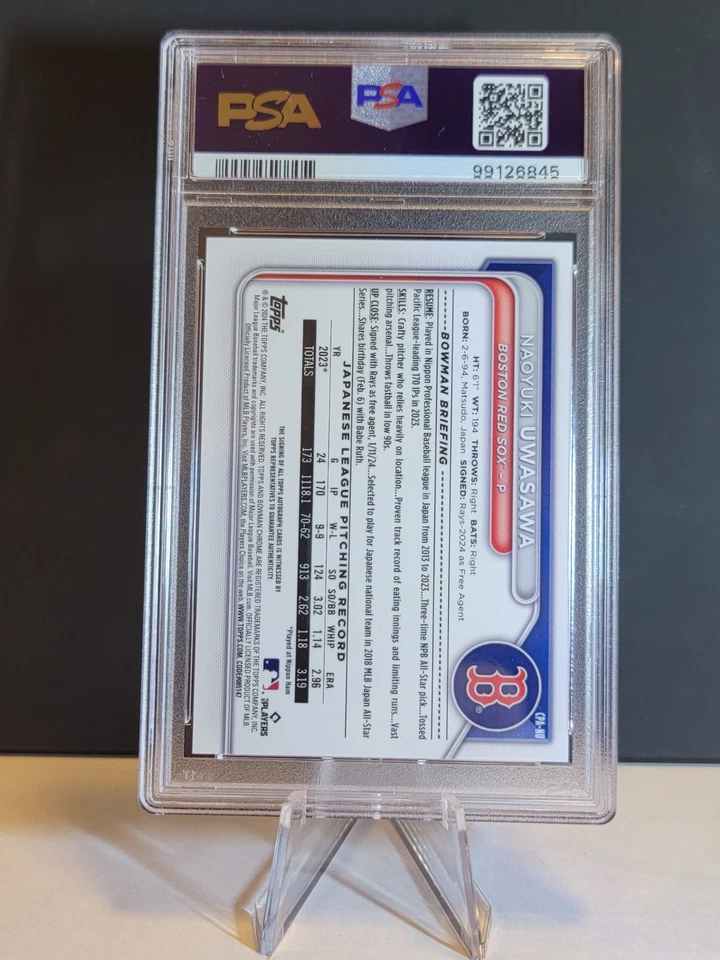 2024 Bowman Chrome  Naoyuki Uwasawa Gold Mini Diamond Refractor Psa 10 POP 2 - Image 2 of 2