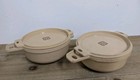 2 Sets Vintage LittonWare  2-Cup Serving Bowl w/ Saucer Lid - Microwave Cookware