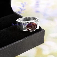 Natural Smoky Quartz Gemstone with 925 Sterling Silver Ring for Men's #J548