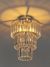 Image of Brand new modern luxury stylish ceiling lamp! Silver with 72x triangle pendants