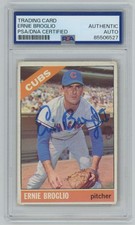 Ernie Broglio 1966 Topps DNA Certified Pop of 2! PSA #423 Chicago Cubs