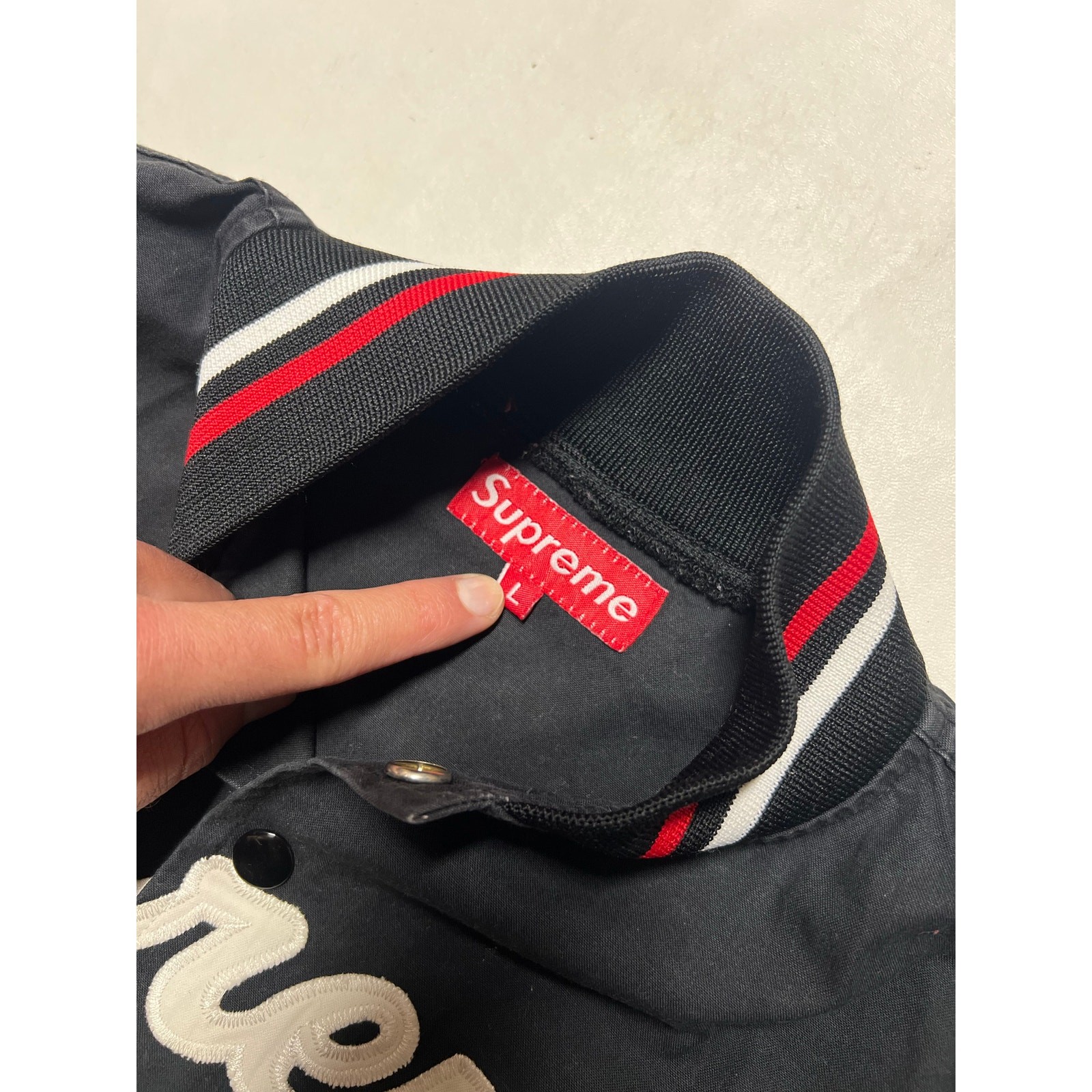Supreme 2002 Script Varsity Baseball Jacket - image 3