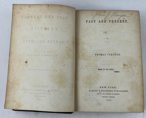 1860 Thomas Carlyle Past And Present Chartism & Sartor Resartus Harper & Bros. - Picture 2 of 12
