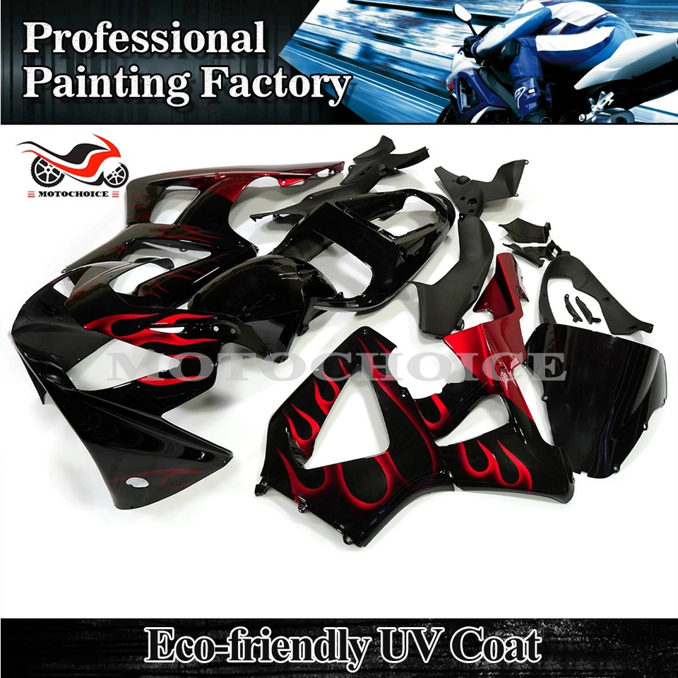 Red Flame Fairing Kit For Honda CBR929RR CBR900RR 2000-2001 Injection Bodywork - Image 2 of 4