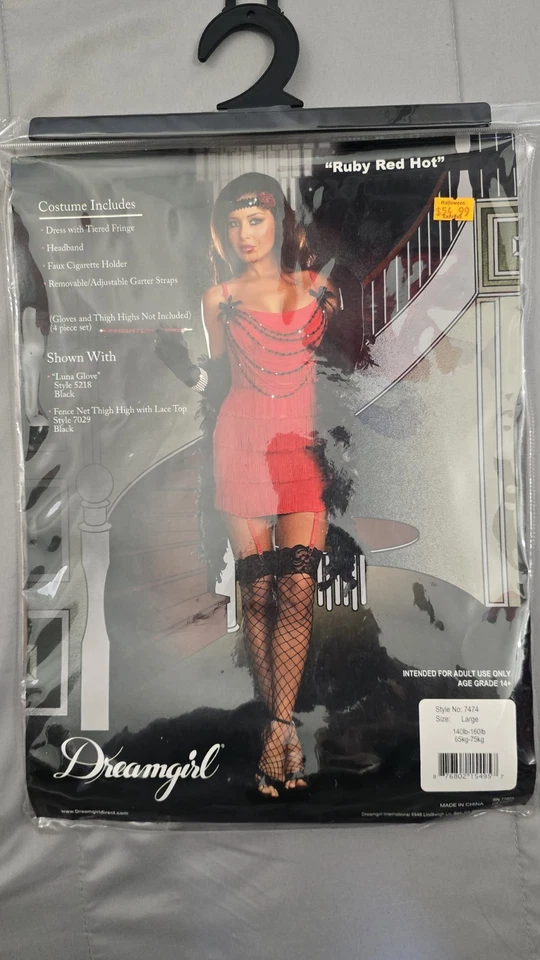 Dreamgirl рубиновый красный Hot Flapper костюм, большой - Изображение 3 из 4