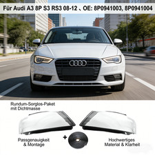 2x L+R Scheinwerferglas Gehäuse Für Audi A3 8P S3 RS3 08-12 Facelift