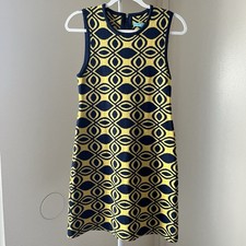 Alice + Olivia Hollis Sweater Dress Mod Print 100% Merino Wool Size XS