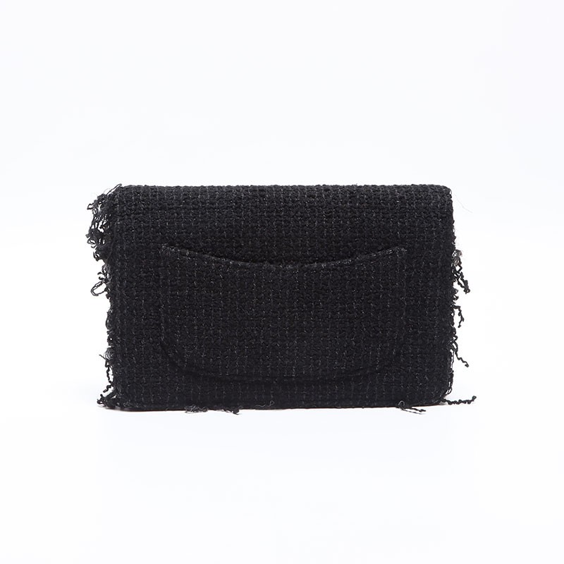 CHANEL 2016 Tweed Chain Wallet Shoulder Bag with Robot Charm 23rd Series