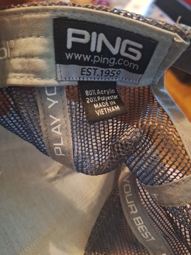 PING Gray Hat Snap Back Hat, Breathable - Picture 3 of 5