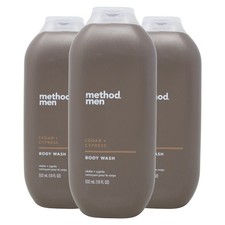 Pack of 3x Method Men Body Wash, Cedar  Cypress, 18 fl oz