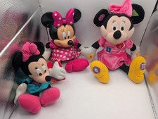 Vintage Disney Minnie Mouse Lot of 3 Mattel Beanbag  Learning Plush  Vinyl Hea