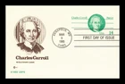 DR JIM STAMPS US FIRST DAY CARD CHARLES CARROLL PATRIOT COVER CRAFT CACHET