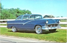 1956 Ford Crown Victoria Automobile Advertising Chrome Postcard
