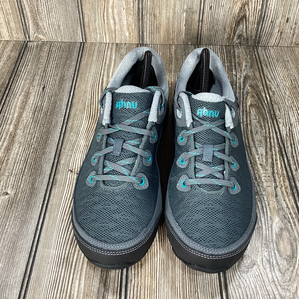 Sapatos de caminhada femininos Ahnu Sugarpine II cano baixo impermeável cinza azul-petróleo tamanho 9.5 - Imagem 2 de 4