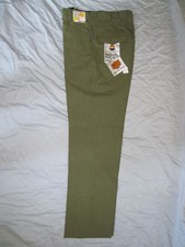 Mens 70's Authentic H Bar C Ranchwear Tab Pockets cowboy Pants Plaid Green 28/30