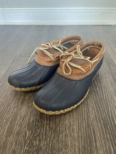 LL Bean Size 8 Women Dark Blue Rubber Moc Low Bean Boots Duck Boot Made in USA