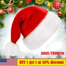 Christmas Santa Claus Hat Adult Christmas Holiday Hat Thickened Santa Claus Caps