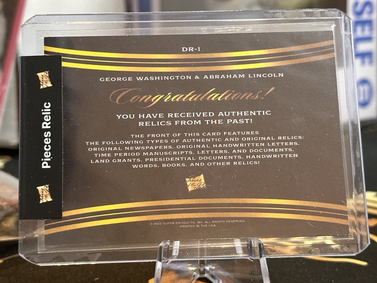 2023 Pieces Of The Past A Lincoln/ G Washington Dual Relic