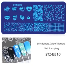 DIY Bubble Stripe Geometric Stamping Nail Art Stamp Templates Stainless Steel