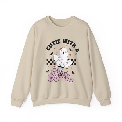 Cutie With a Booty Ghost Sweatshirt, Halloween Sweater, Spooky Season