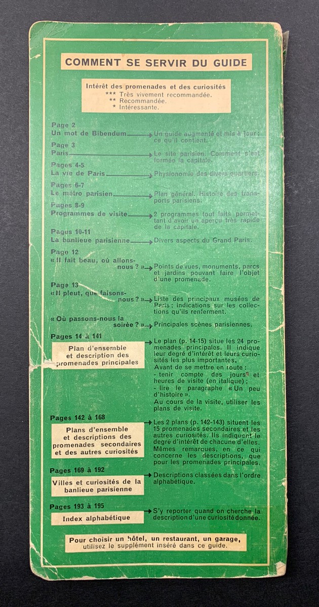 1952-1953 Michelin Guide of Paris | eBay