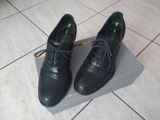 Scarpe mocassini stringate donna N. 35 Tacco largo, altezza 6,5 cm. 