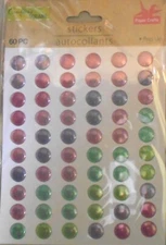 Gems Bling Metallic Pink Purple Green Pastel Crafter's Square Puffy Stickers