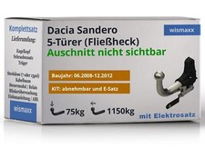 ANHÄNGERKUPPLUNG für Dacia Sandero 08-12 abnehmbar GDW +13pol E-Satz ABE