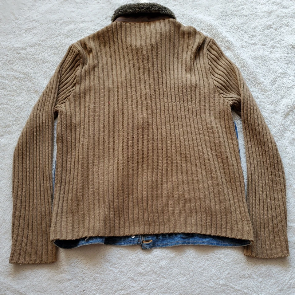 Chaqueta de Jean North Crest Tostada Suéter Borde de Piel Cuello con Botones Y2K Para Mujer Grande Foto 2 de 4