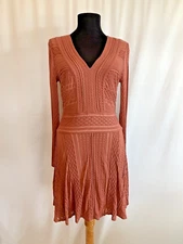 BCBG Maxazria Light Rust Colored  Knit Fit N Flare Dress - Size Small