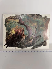 Vibrant Abstract Acrylic Pour Painting - Modern Wall Art - Resin Coated