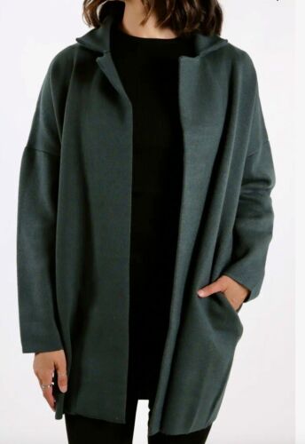 $99.95 RRP Ladies COATIGAN Thyme Green BETTY BASICS stretch Cardigan Jacket NEW - Picture 2 of 11
