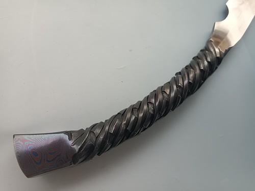 Espada de una pieza de arcilla templada plegada de acero forjada a mano espada de caza Dao - Imagen 7 de 12