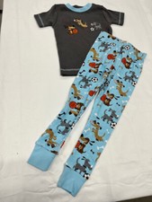 Kirkland Boys 2 Piece Organic Cotton SPORTS/DOGS Pajama PJ Set BLUE/GRAY 3T NWT