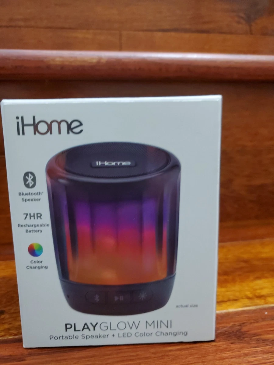 iHome Play Glow Mini Portable Speaker With Led Color Changing Bluetooth Speaker