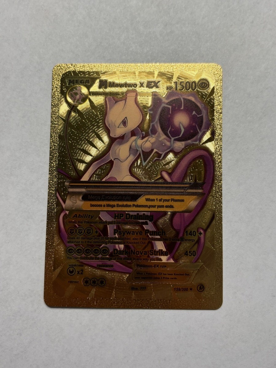 M Mewtwo EX Gold Foil Fan Art Card HP1500 Evolutions NM/M | eBay