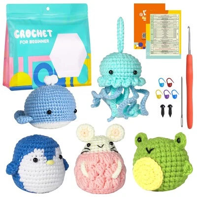 Beginners Starter Pack Beginner Crochet Kit Animal Complete Crochet Kids Gift UK