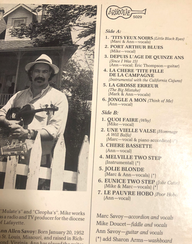 Savoy Doucet Cajun Band Les Harias Home Music Lp gatef Michael Doucet Ex - Picture 3 of 6
