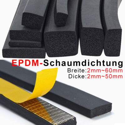 EPDM-Moosgummistreifen Dichtungsstreifen mit Kleberückseite/*ohne Kleberückseite