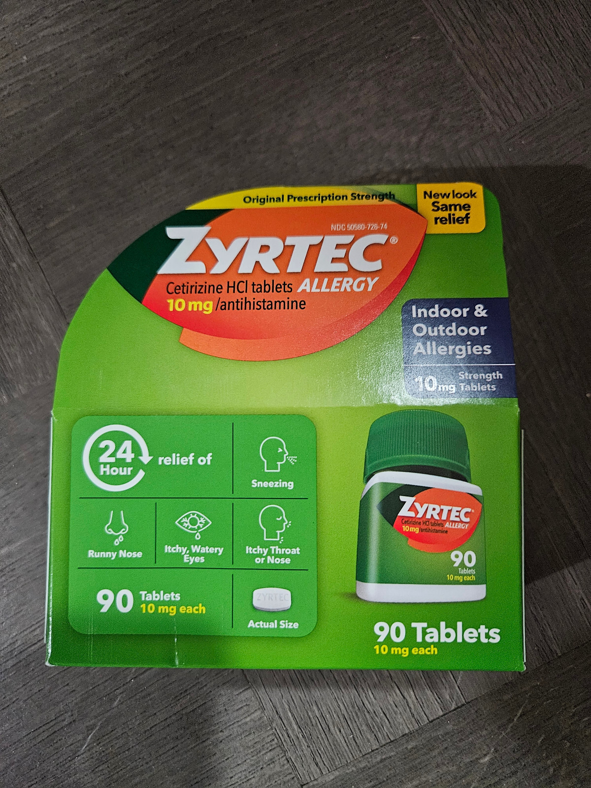 Lot of 5 Zyrtec Allergy Treatment Tablets - 10mg - 90