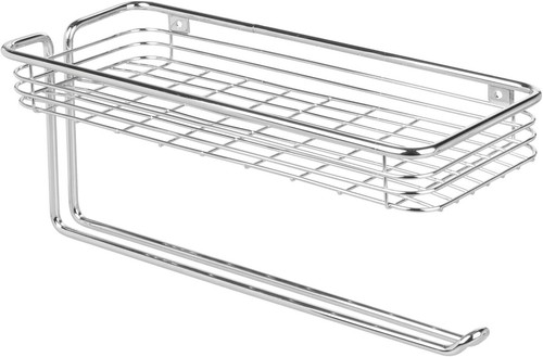 Steel Horizontal Wire Paper Towel Wall Mounted Holder with Shelf