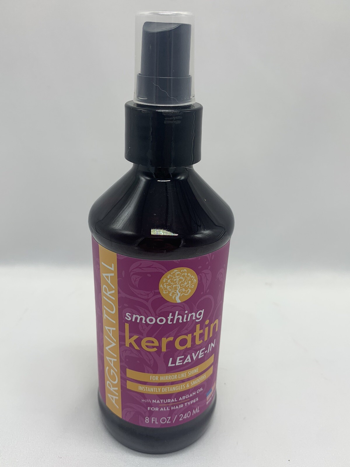 Arganatural Smoothing Keratin Leave-In Spray, with natural argan oil 8 floz.